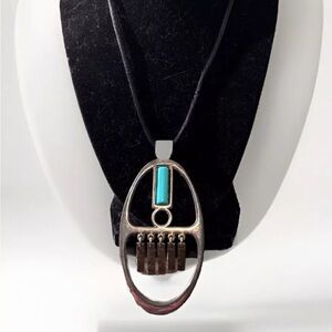 Vintage 1970’s Avon Southwestern-style Pendant Necklace on Silk Cord